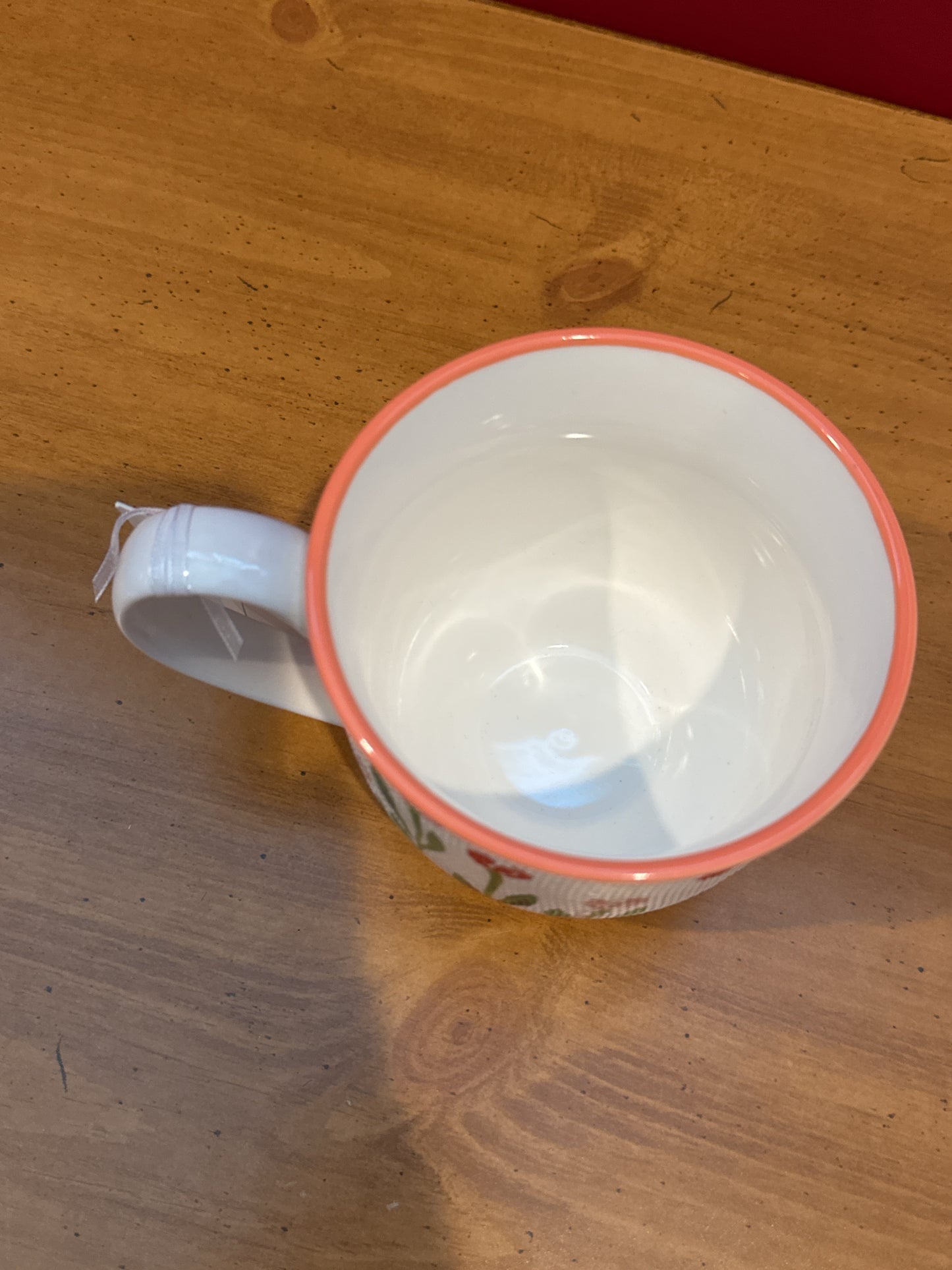 Petal & Pearl Orange Textured Floral Coffee Cup Mug 4" Tall New