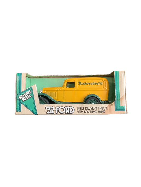 Montgomery Ward 1932 Ford Panel Delivery Truck Coin Bank 1/25 Ertl 2110 Die Cast