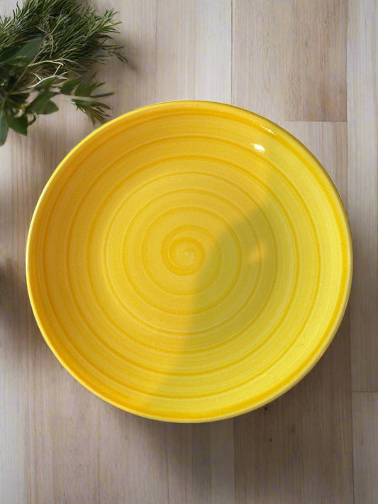 Swirl Yellow by Tabletops Unlimited 8.25" Salad Plate Hand Painted