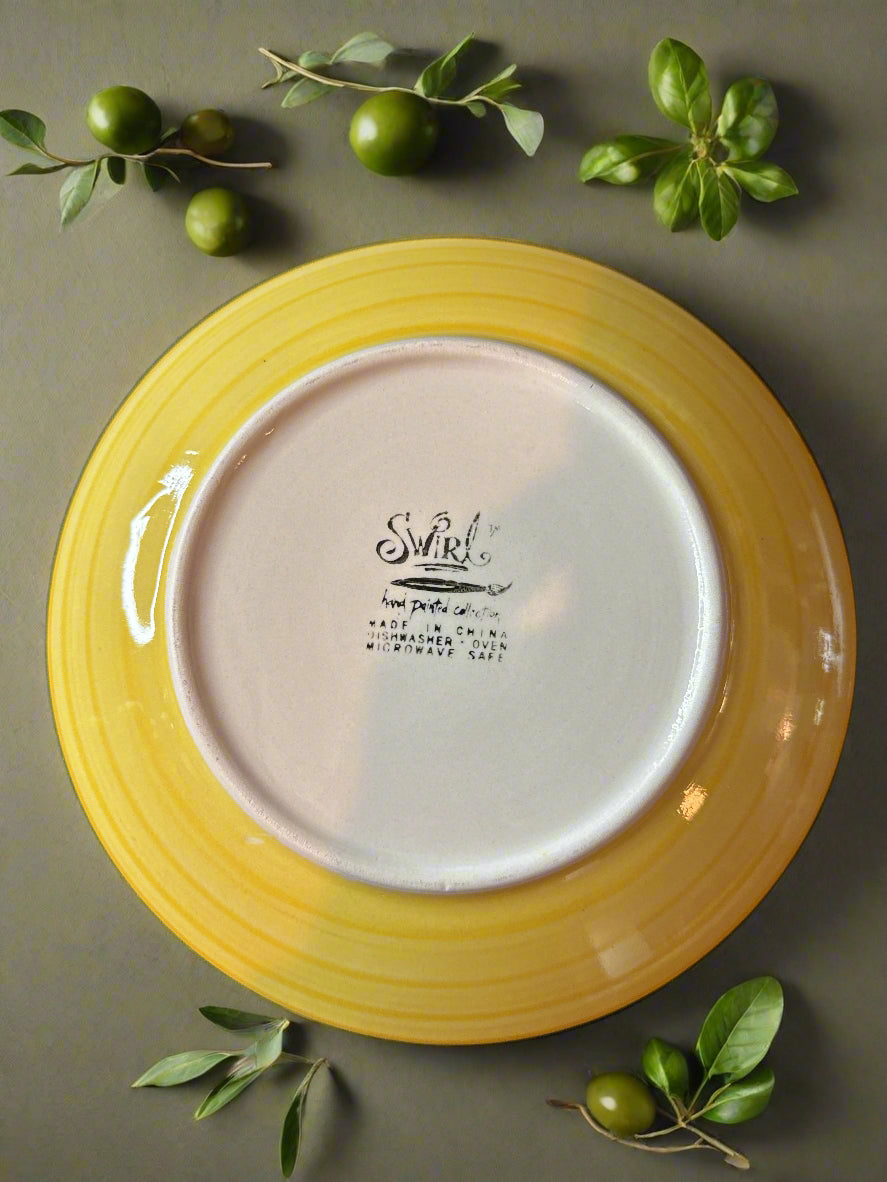 Swirl Yellow by Tabletops Unlimited 8.25" Salad Plate Hand Painted