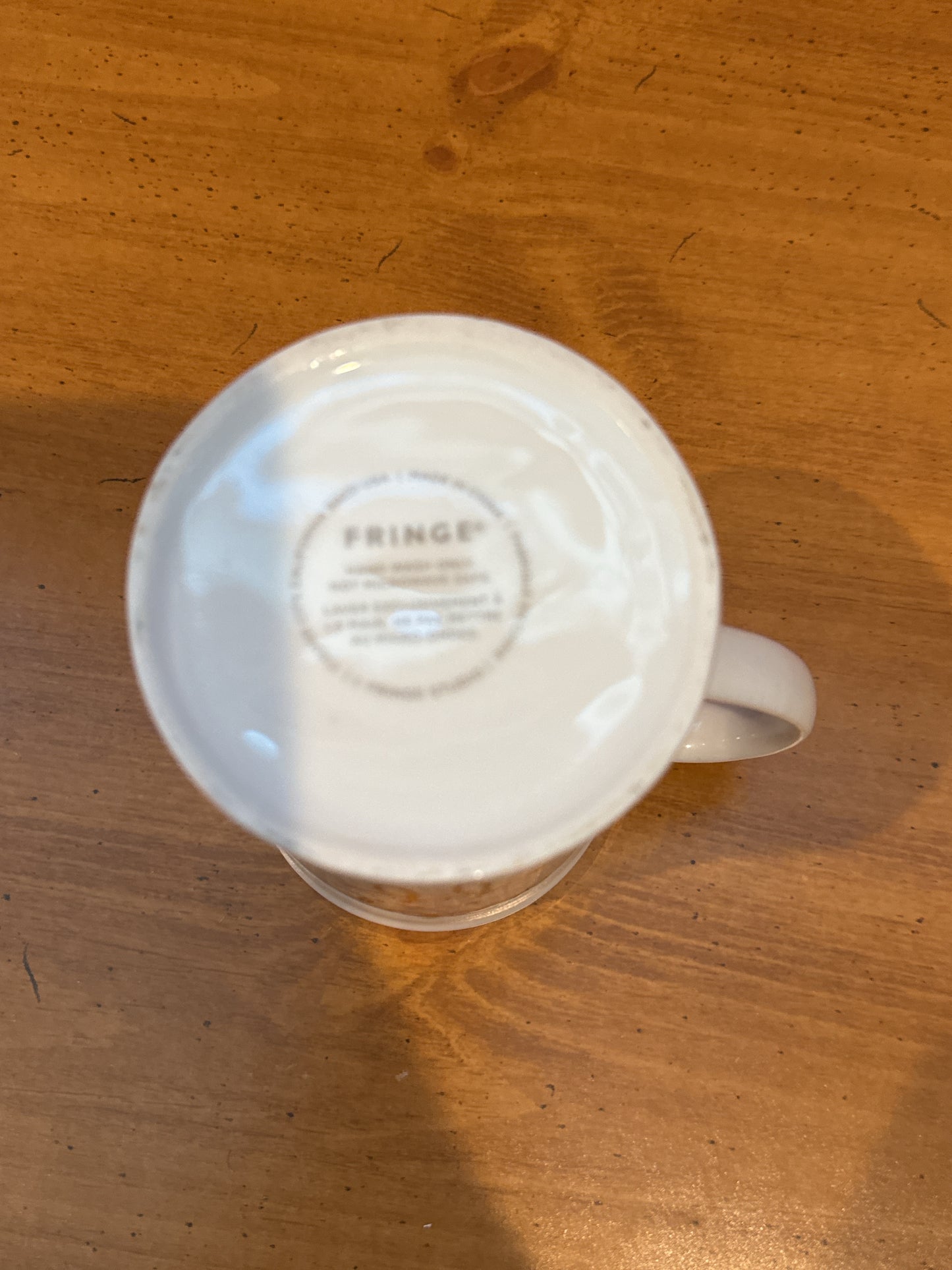 Fringe "Weekends & Coffee" White and Gold Coffee Cup Mug 4.25" Tall New