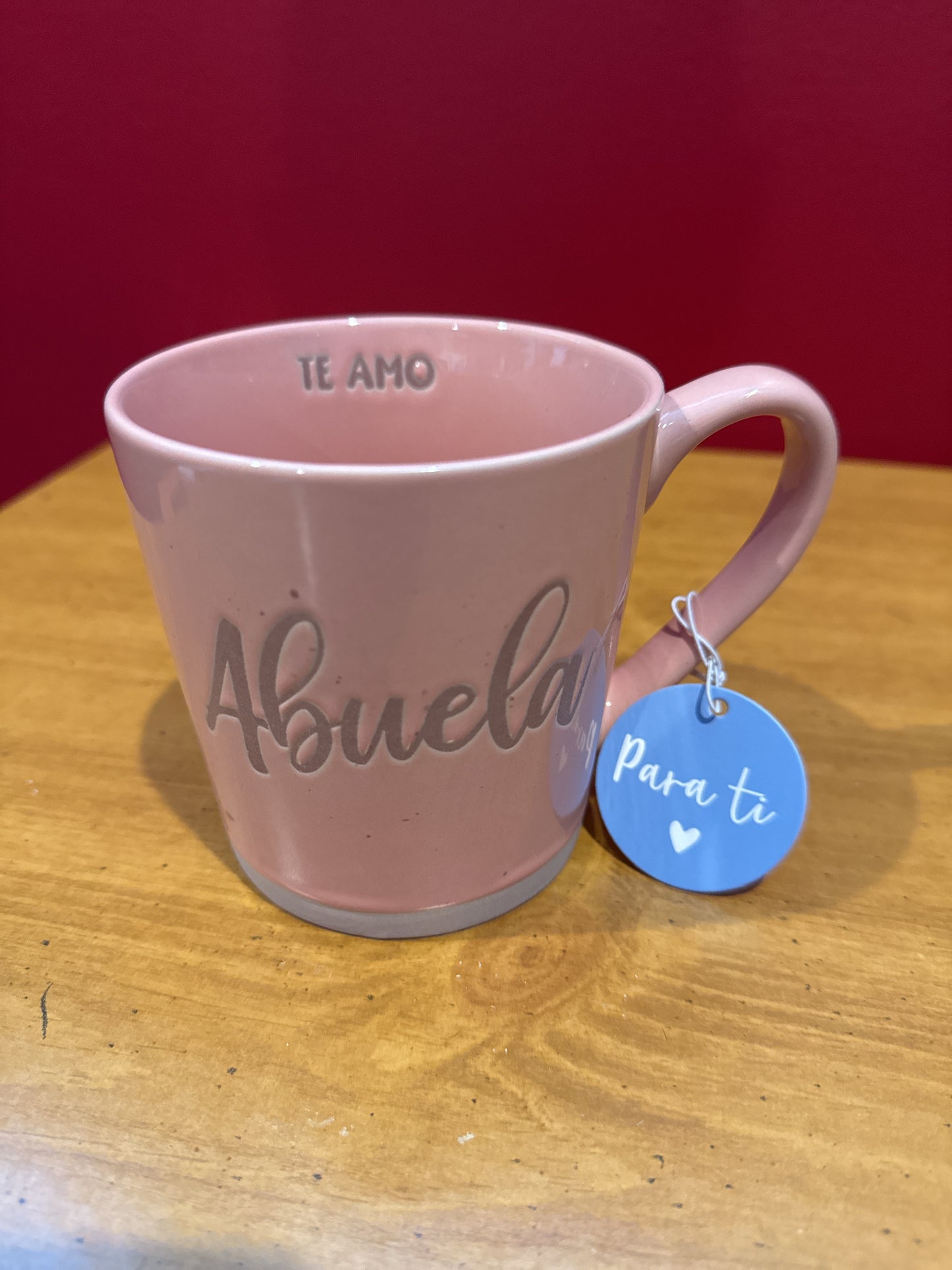 Delilah Jane Pink "Abuela Te Amo" Coffee Cup Mug 4" Tall New