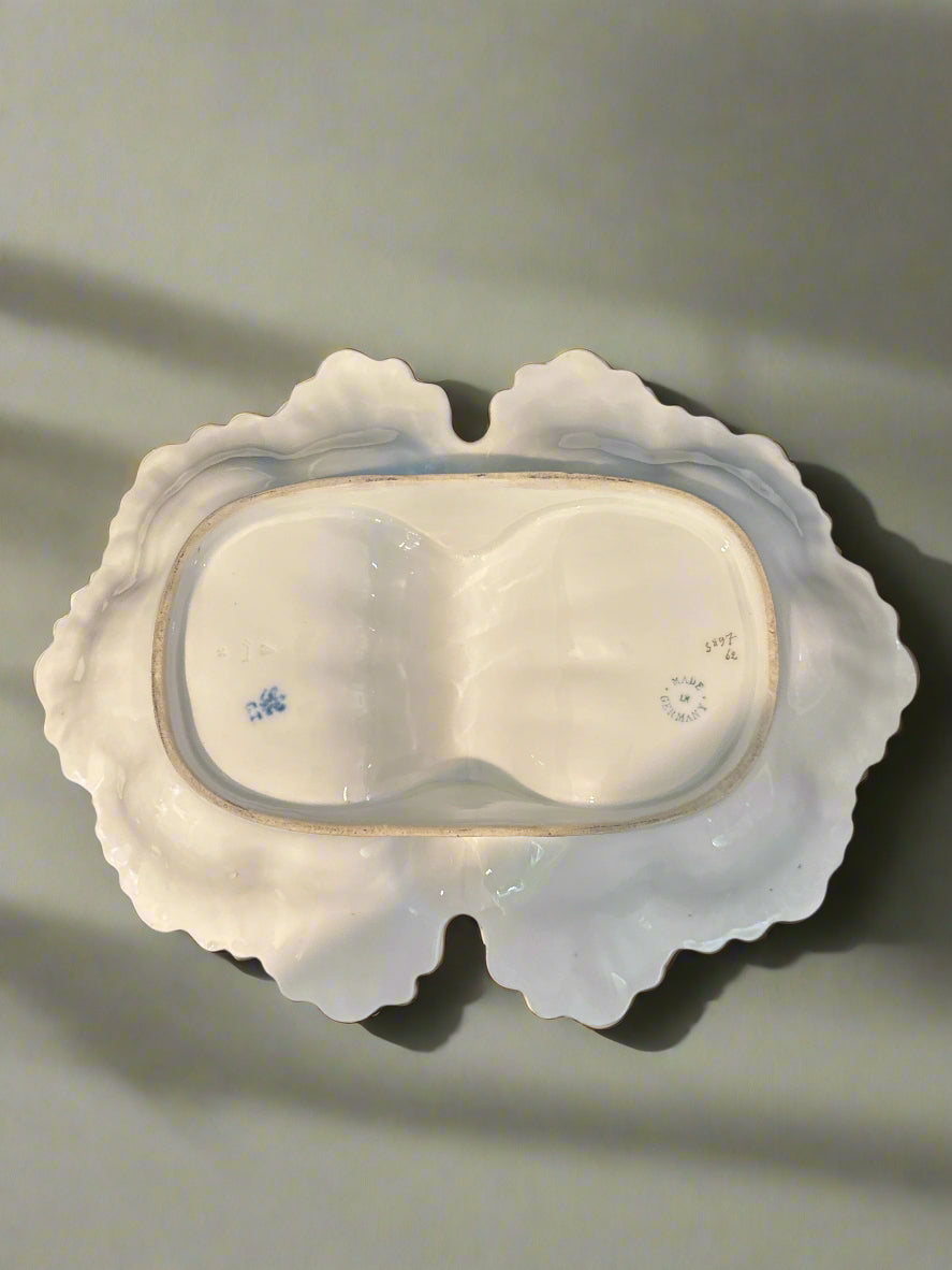 Large Antique Carl Tielsch CT Porcelain Divided Dish 14" x 10.5" Made in Germany
