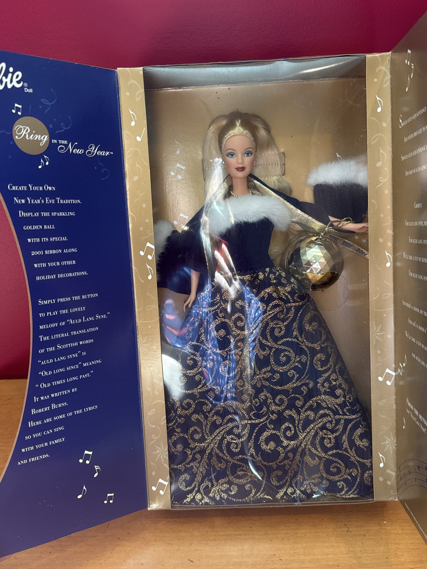 Ring In The New Year Barbie Doll Purple & Gold Dress & Accessories New in Box
