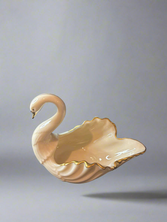Lenox Swan Collection Cream (Gold Trim) Small Bowl 5" Long x 4" Tall
