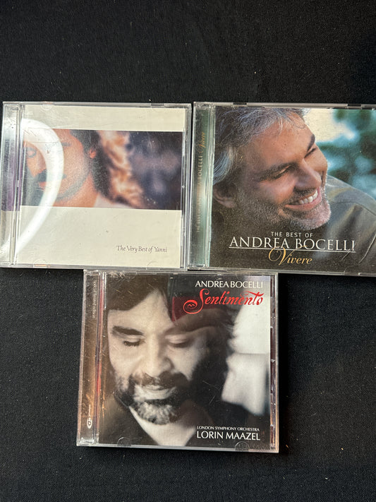 Yanni & Andrea Bocelli 3 CDs Best of Yanni, Sentiments, Best of Andrea Bocelli