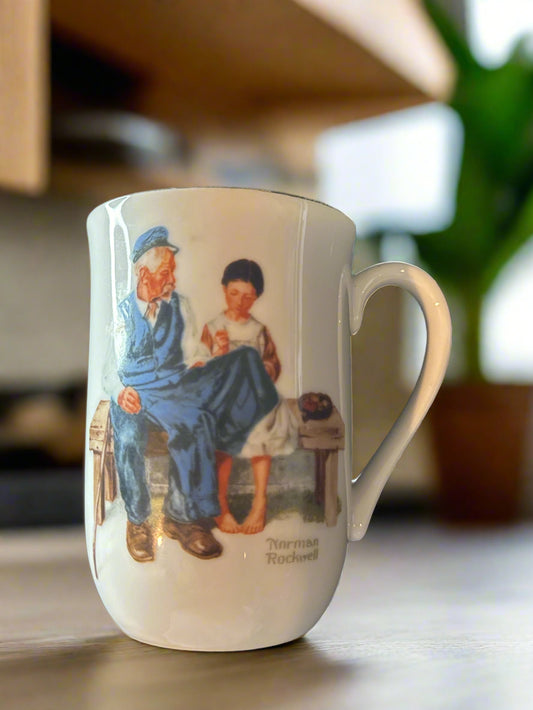 Norman Rockwell Coffee Cup Mug 4 1/8" Tall 8 oz "The Lighthouse Keeper's Daughter" 1982