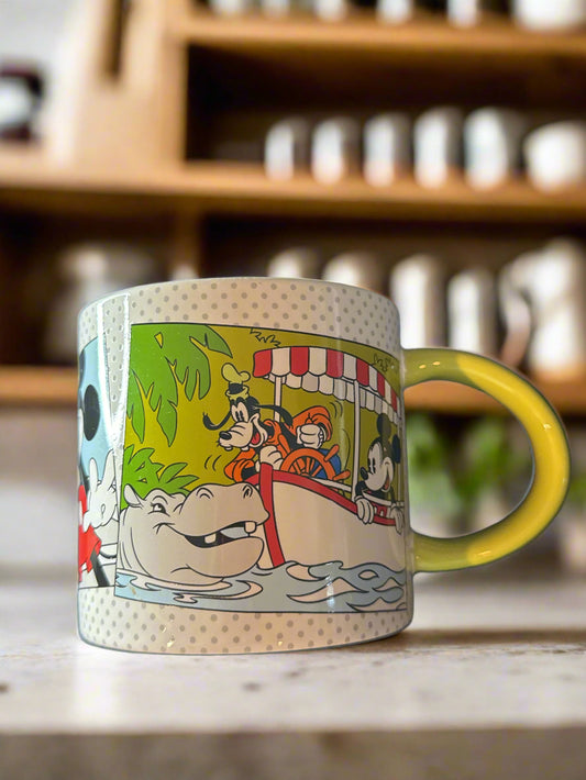 Disney Parks Coffee Cup Mug Big Thunder Space Mountain Jungle Cruise Mickey 3 5/8" Tall