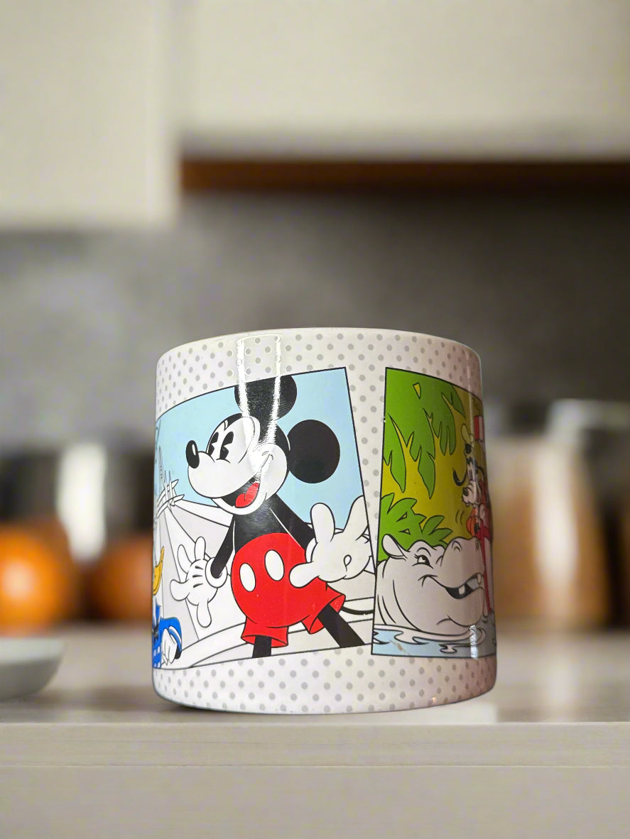 Disney Parks Coffee Cup Mug Big Thunder Space Mountain Jungle Cruise Mickey 3 5/8" Tall