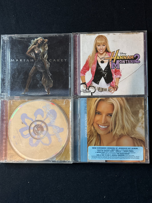 Pop Women Music 4 CDs Mariah Carey, Hannah Montana, Jessica Simpson, Britney Spears