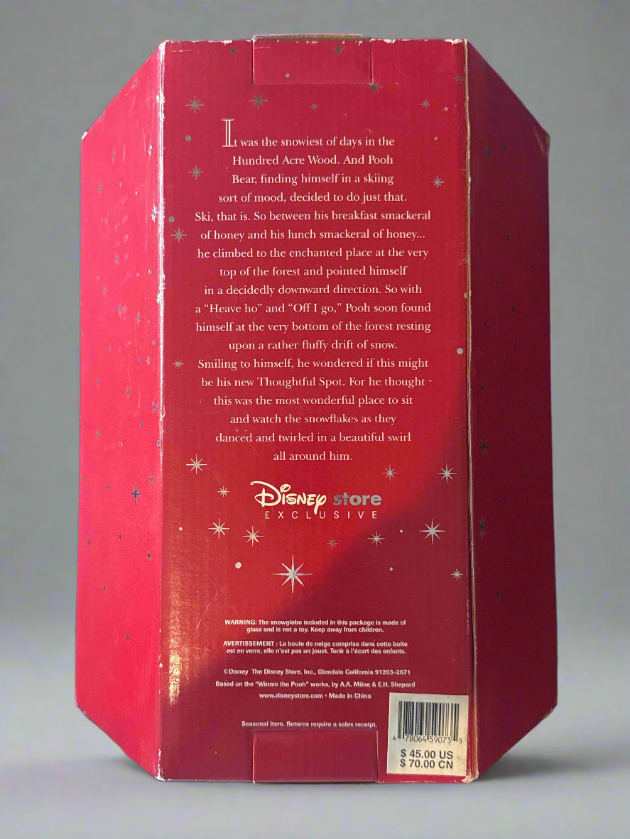 Disney Store Exclusive Winnie The Pooh Holiday Plush 2002 & 9" Snow Globe New In Box
