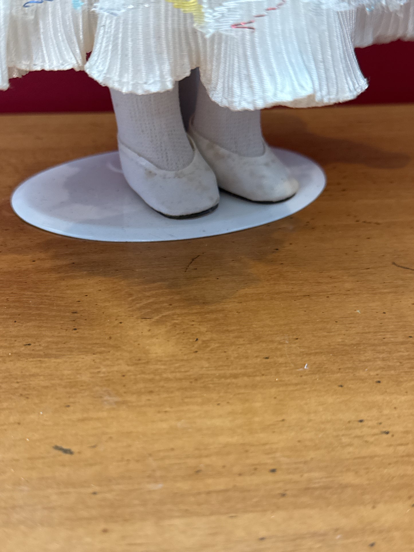 Ashley Belle Porcelain Keepsakes Handpainted/Sewn Fine Bisque Porcelain Doll w/ Stand