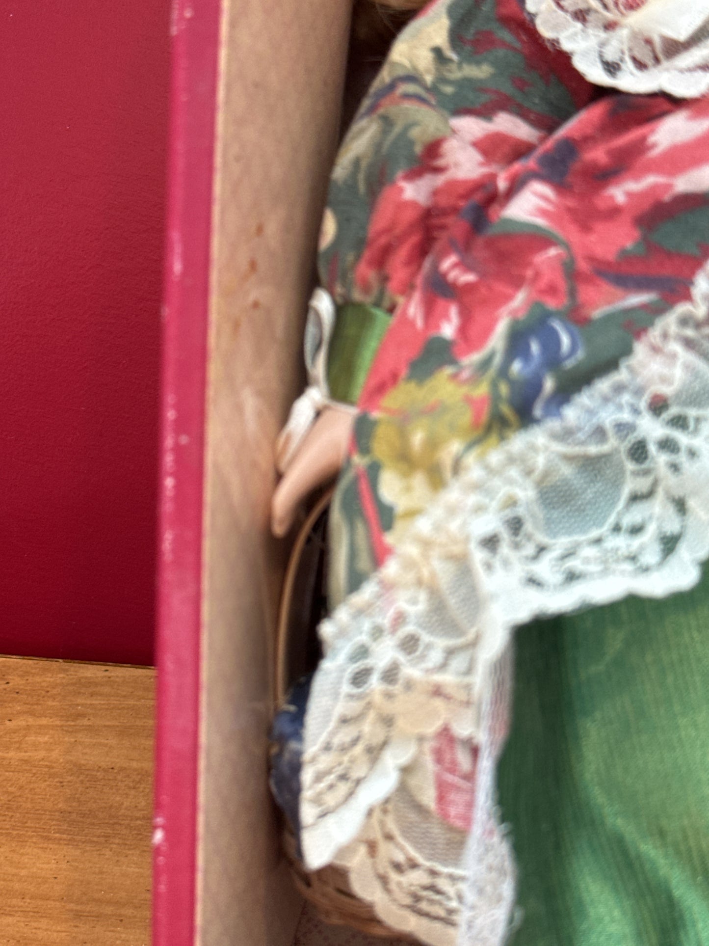 Soft Expressions Genuine Fine Bisque Porcelain Doll in Box by Dan-Dee International Green Dress