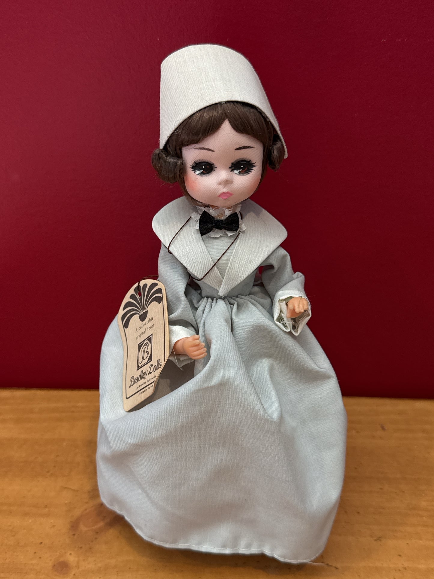 Vintage Bradley Dolls Big Eyes Nurse 1970's Career Woman 8" Display Collectible
