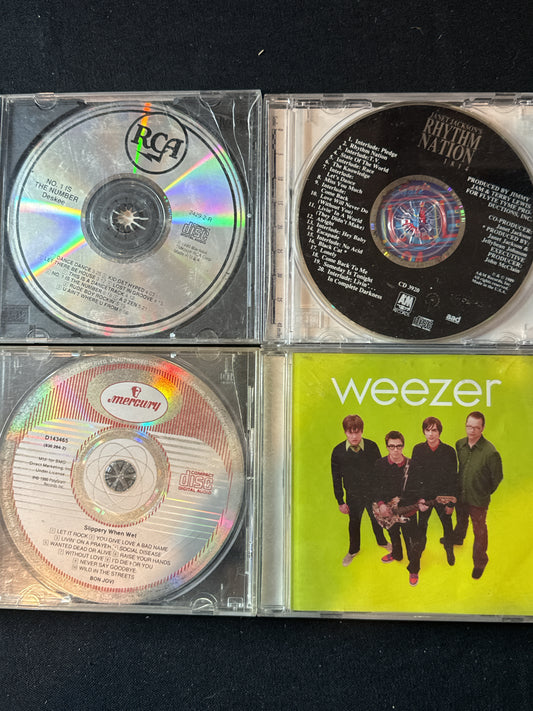 Pop/Rock 4 CDs Weezer, Bon Jovi, Deskee, Janet Jackson