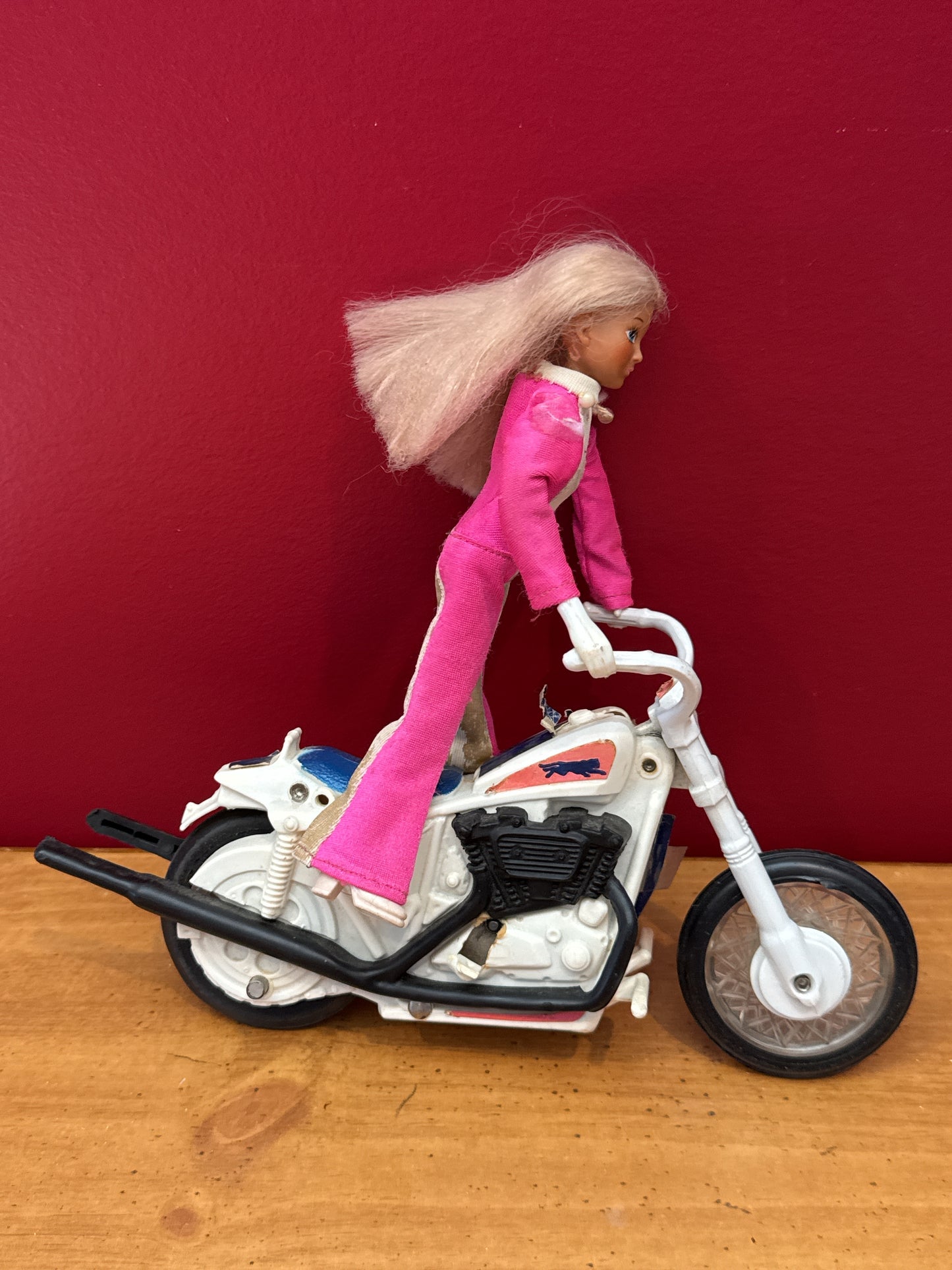 Vintage 1974 Ideal Toy Derry Daring Stund Cycle 1st Editiion with Rider