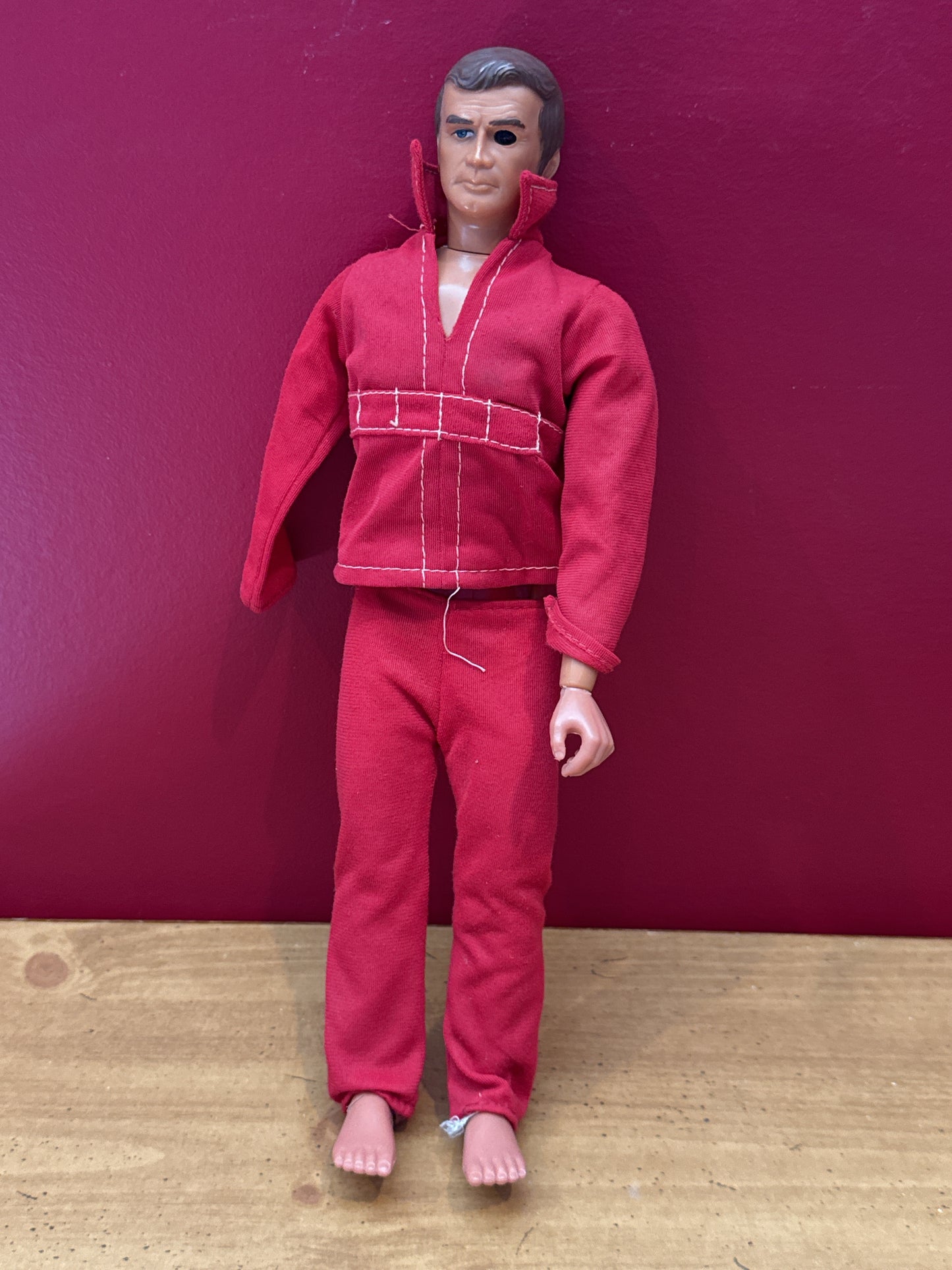 Steve Austin Six Million Dollar Man Bionic Man 13" 1975 Vintage Action Figure No Shoes No Arm