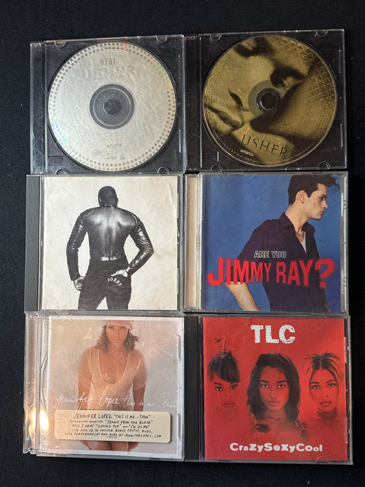 Pop Music 6 CDs Usher (2) TLC, Jennifer Lopez, Jimmy Ray, Bobby Brown