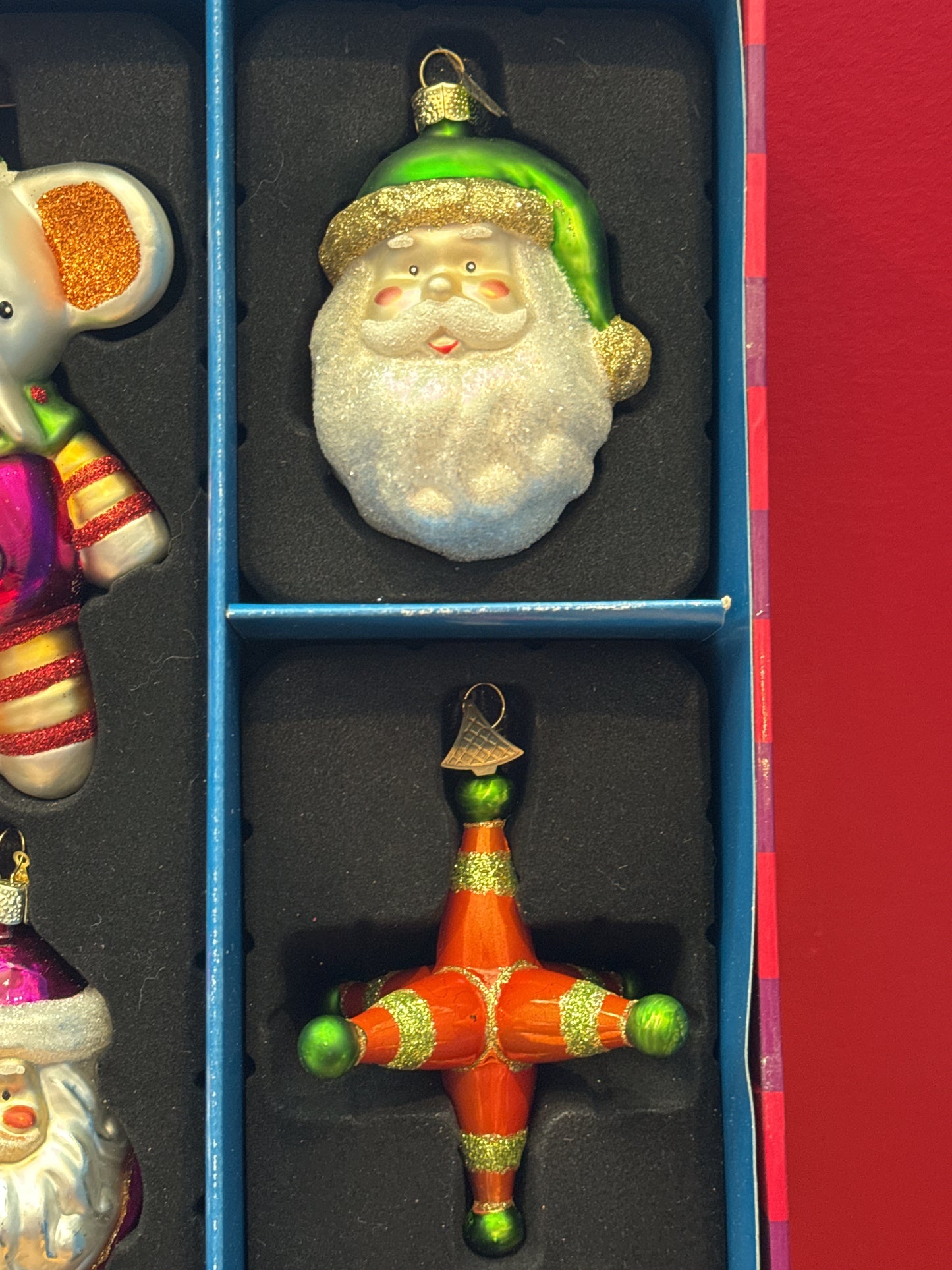 Santa's Kaleidoscope Figural Glass Collectables Christmas Ornaments New in Box