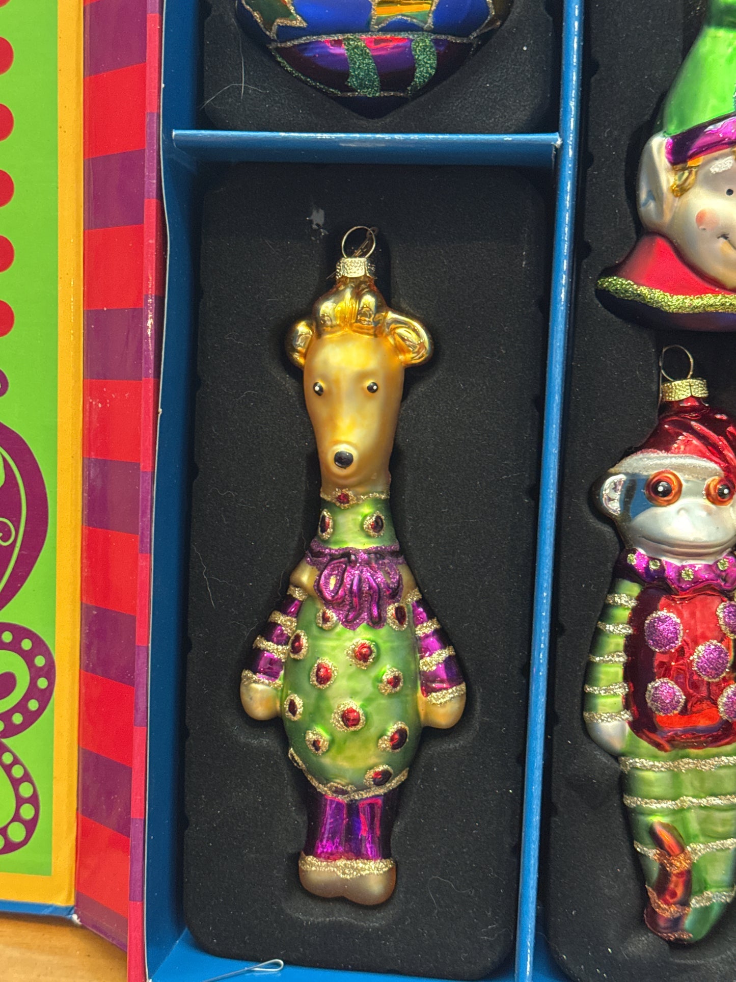 Santa's Kaleidoscope Figural Glass Collectables Christmas Ornaments New in Box