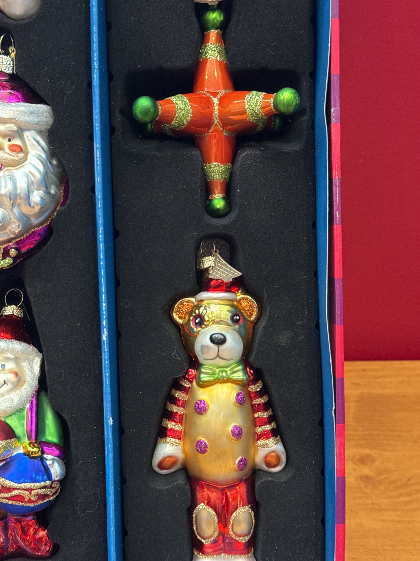 Santa's Kaleidoscope Figural Glass Collectables Christmas Ornaments New in Box