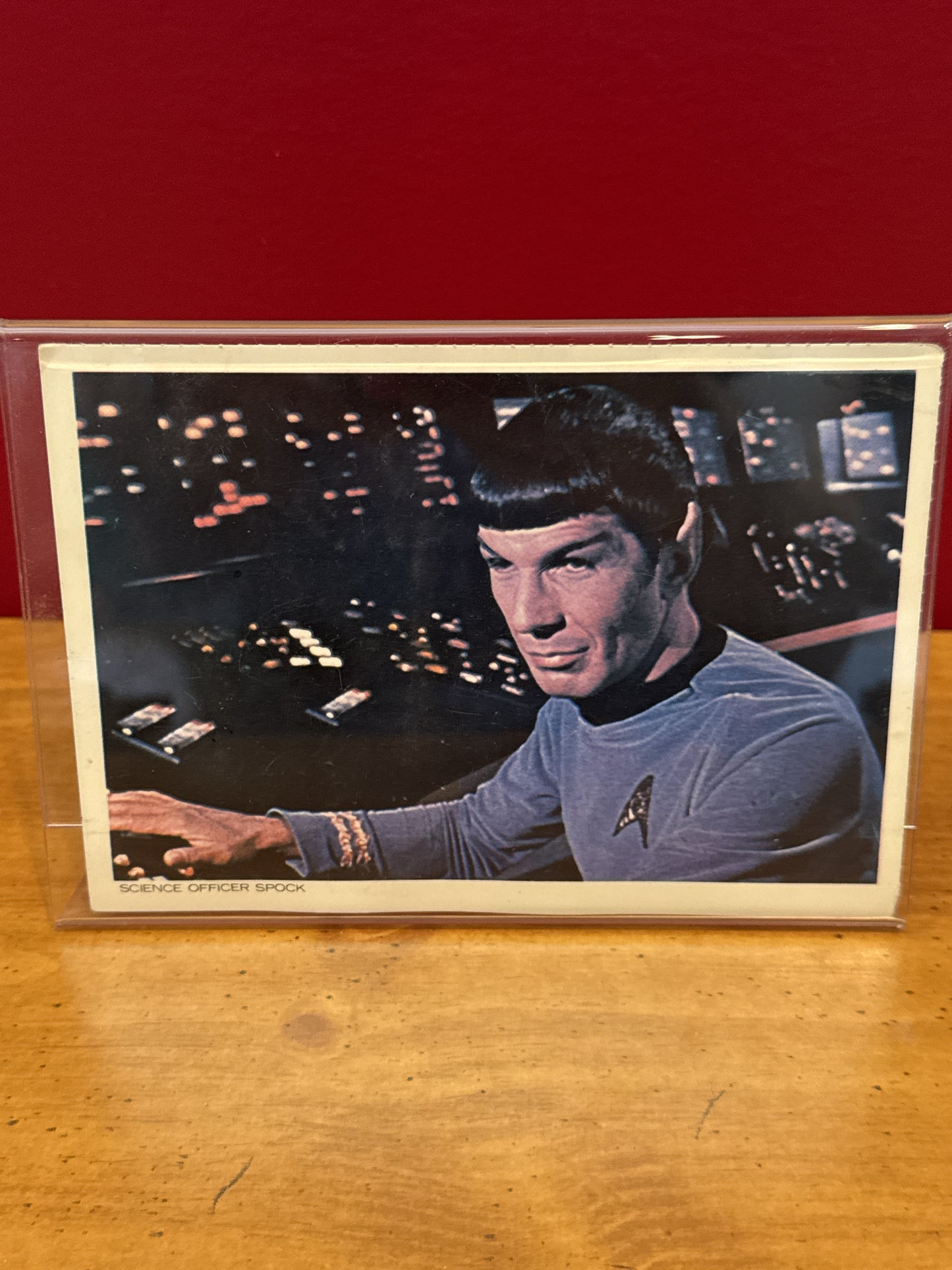 Star Trek Mr. Spock Leonard Nimoy Post Card 1977 with Plastic Stand