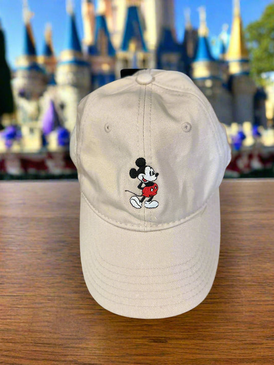 Disney Mickey Mouse Tan Baseball Cap Hat Adjustable Back New w/ Tag, One Size