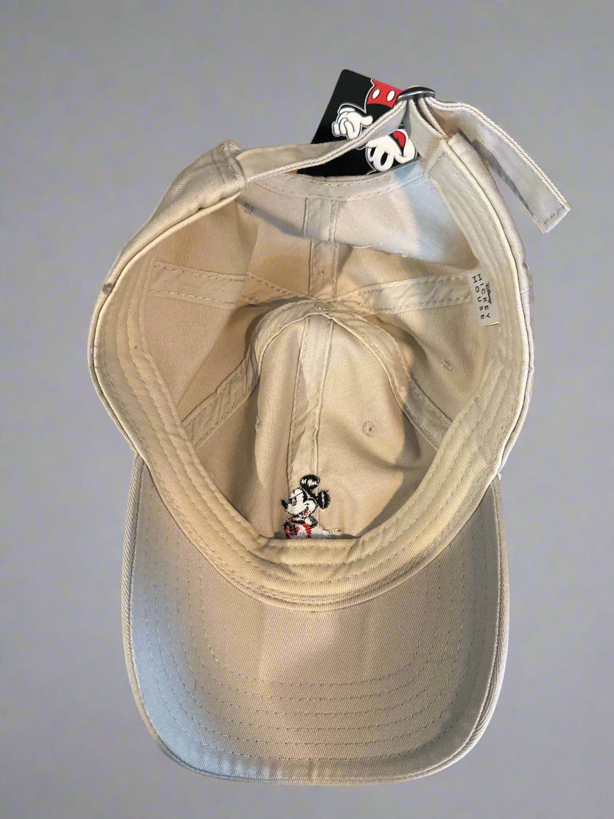 Disney Mickey Mouse Tan Baseball Cap Hat Adjustable Back New w/ Tag, One Size