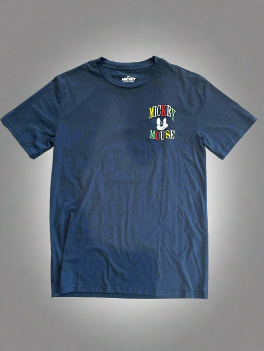 Men's Medium Mickey Mouse Disney T-Shirt Blue Printed on Both Sides New Never Worn