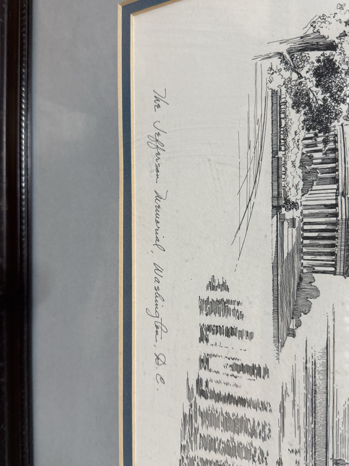 Don Cannavaro Jefferson Memorial Framed Architectural Art Print Frames Size 22" x 18"