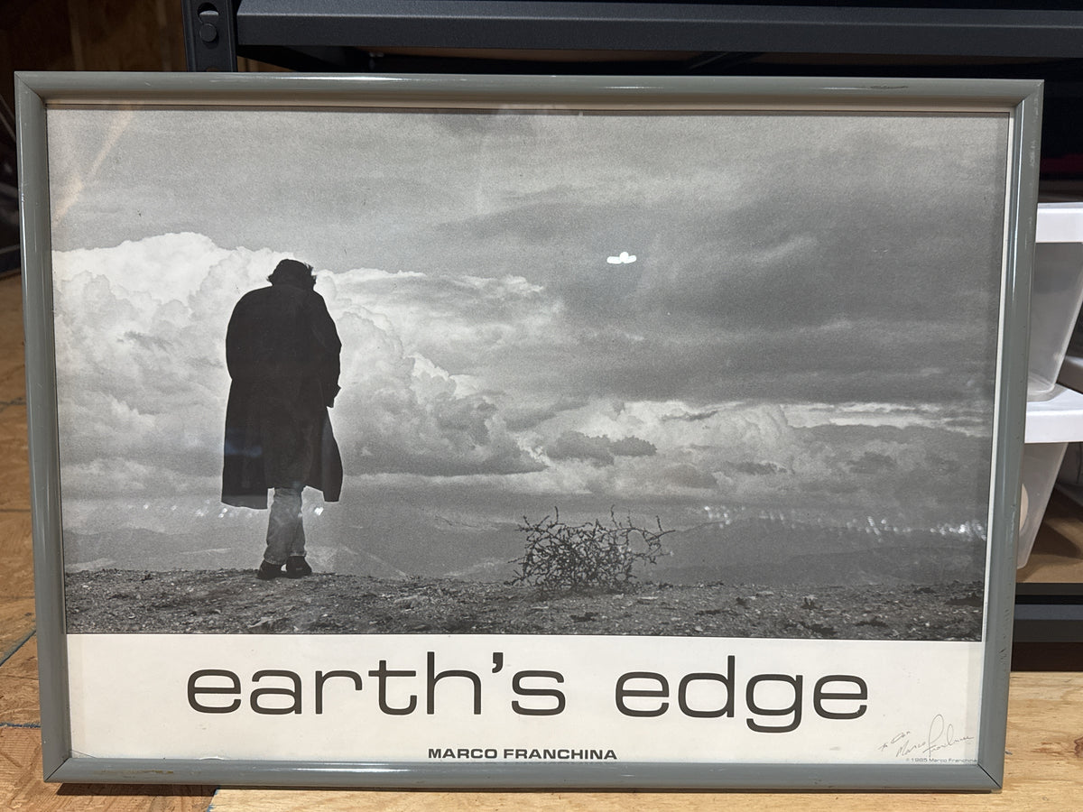 Signed Marco Franchina “Earth’s Edge” Framed Black-and-White Poster Framed size 25" x 18"