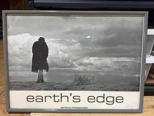 Signed Marco Franchina “Earth’s Edge” Framed Black-and-White Poster Framed size 25" x 18"