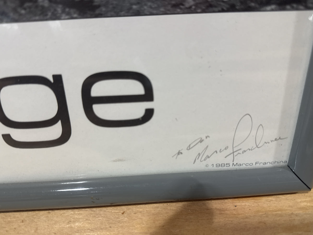 Signed Marco Franchina “Earth’s Edge” Framed Black-and-White Poster Framed size 25" x 18"