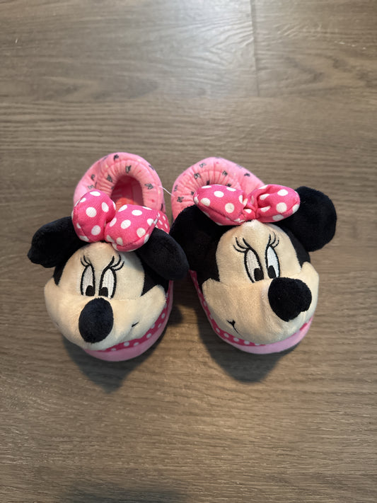 Disney Minnie Mouse Pink Toddler Slippers Size 9/10 Excellent Condition