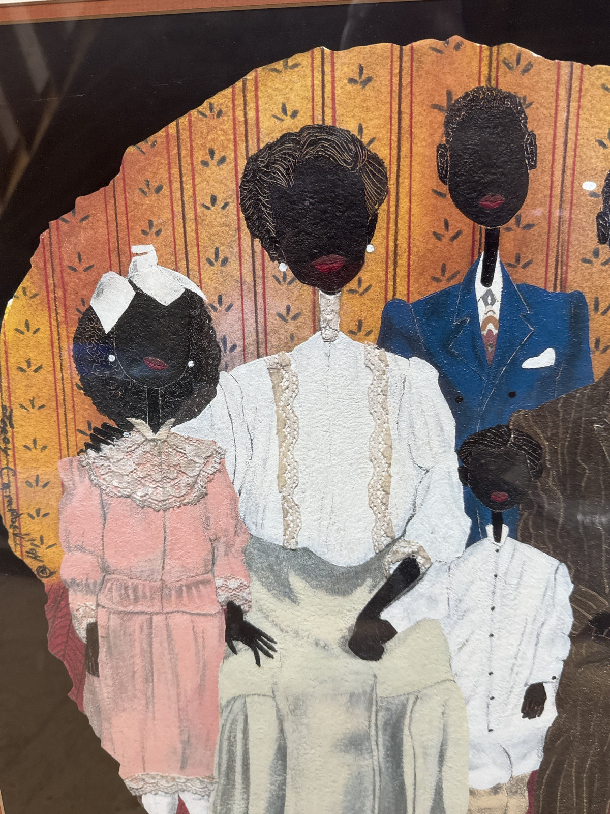 Leroy Campbell “Neckbone People” Series Framed Family Portrait Framed size: 29.5" x 30.5"