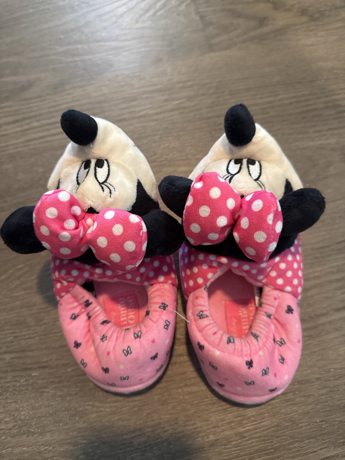 Disney Minnie Mouse Pink Toddler Slippers Size 9/10 Excellent Condition