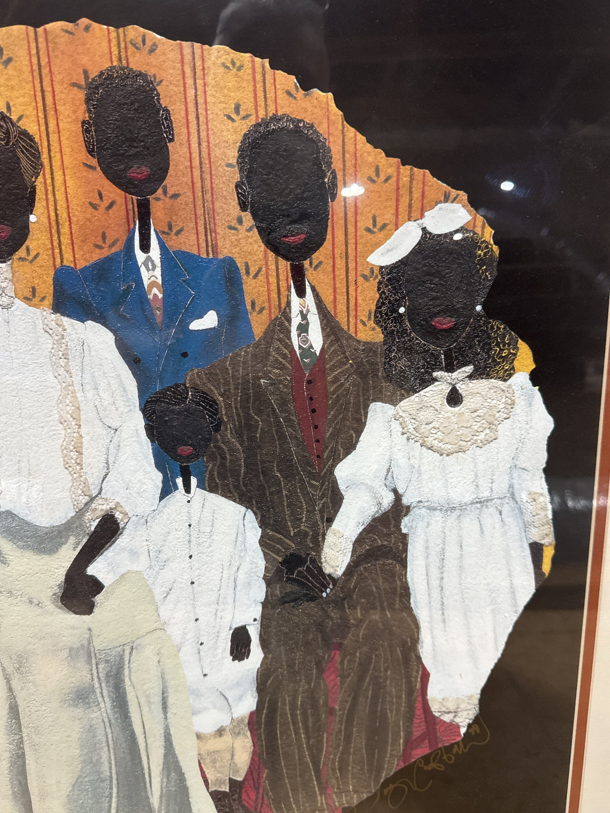 Leroy Campbell “Neckbone People” Series Framed Family Portrait Framed size: 29.5" x 30.5"