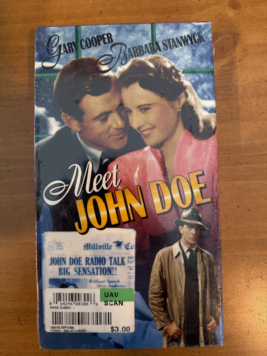 Meet John Doe VHS Gary Cooper Barbara Stanwyck Unopened Sealed in Plastic