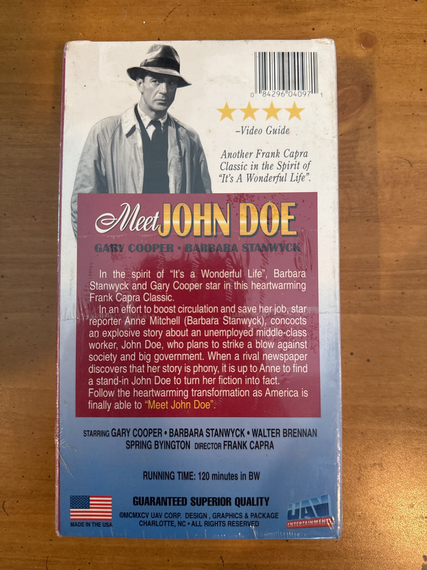 Meet John Doe VHS Gary Cooper Barbara Stanwyck Unopened Sealed in Plastic