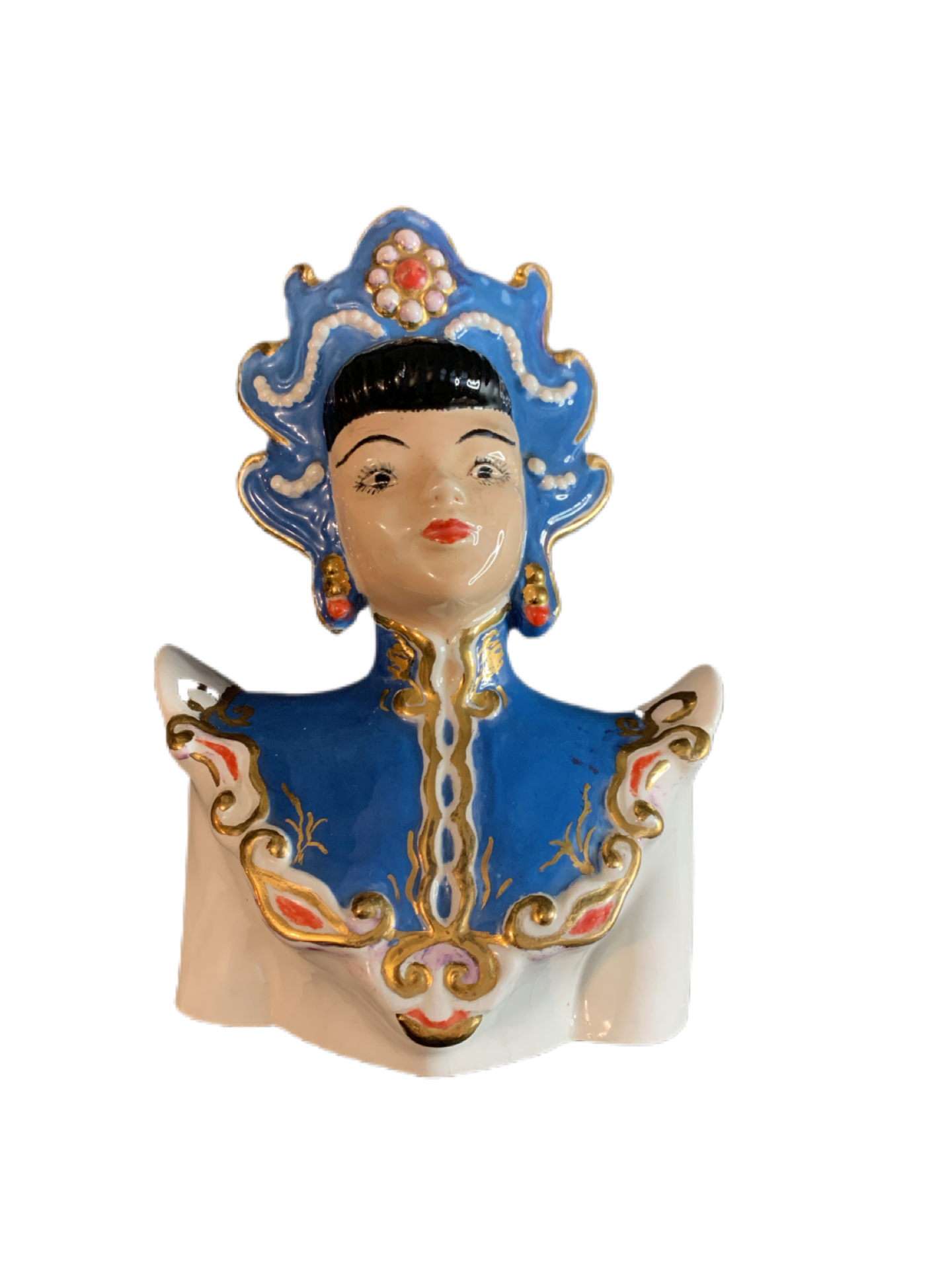 Vintage Pair Chinese Couple, Ceramic Busts