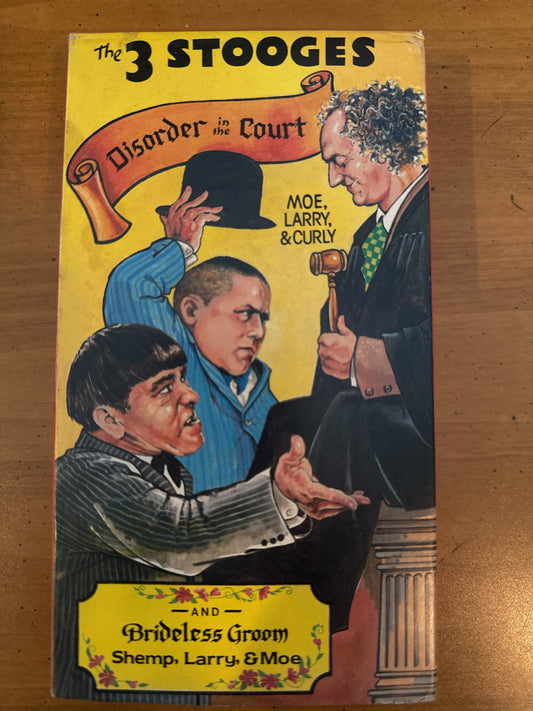 3 Stooges Disorder in the Court Moe Larry Curley VHS Opened Used.