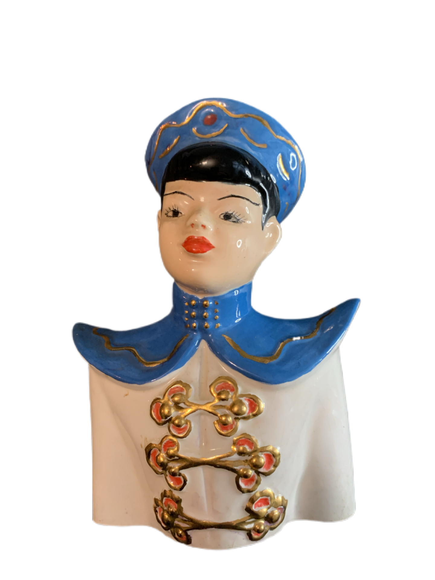 Vintage Pair Chinese Couple, Ceramic Busts