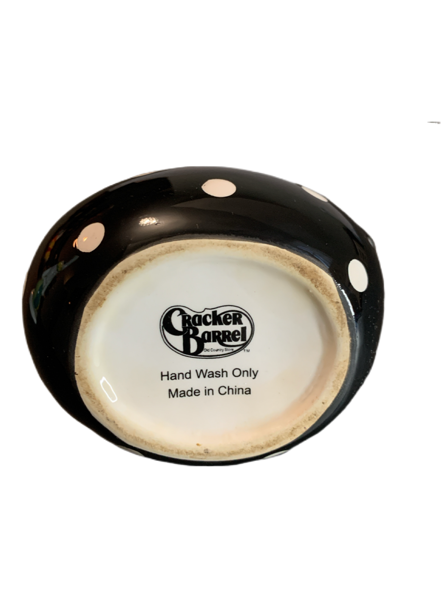 Cracker Barrel Black White Polka Dot Chicken 6" Tall Measuring Spoon Holder