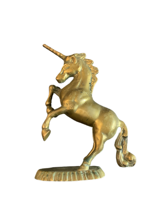 Vintage Mythical Unicorn Solid Brass Figure 7-8" Tall Statue