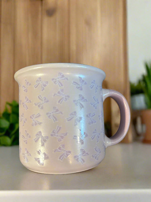 In My Coquette Era Pink Bows Large Coffee Mug Cup 3 7/8" Tall New