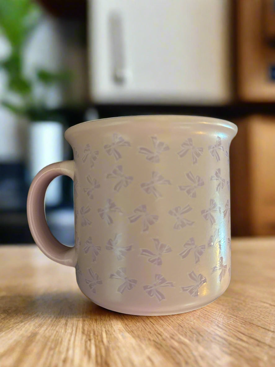 In My Coquette Era Pink Bows Large Coffee Mug Cup 3 7/8" Tall New