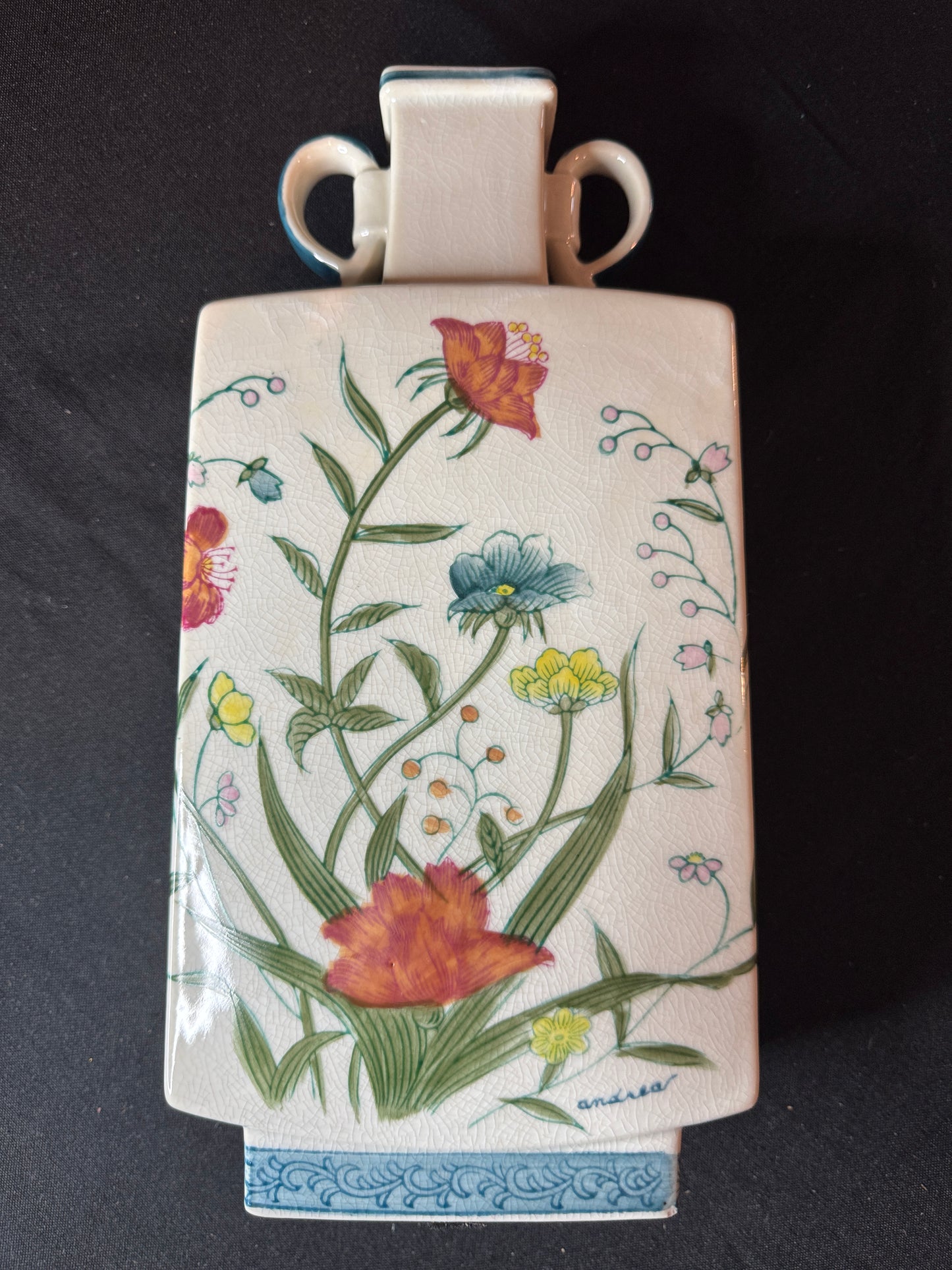 Andrea by Sadek Fleur De Chantilly Floral Vase 12.5" Tall x 6.25" Wide x 3" Wide