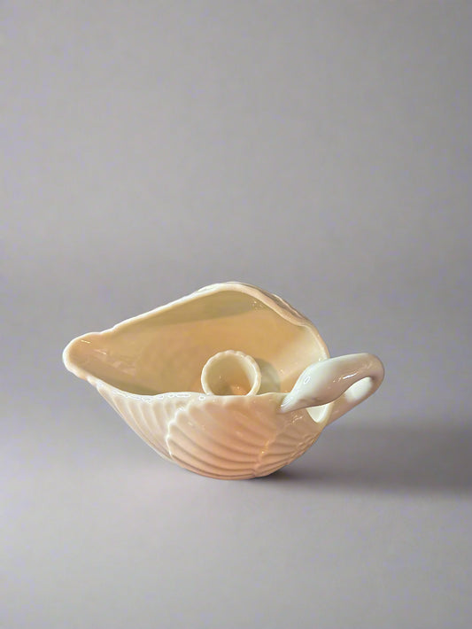 Lenox Ivory Swan Taper Candle Holder Porcelain 3" Tall x 6" Long Elegant Made in USA