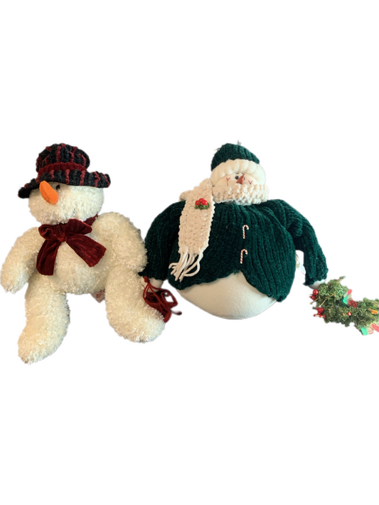 Russ Berry Freeze The Snowman & Candace Candy Cane Plush Heavy Stuffed Animals