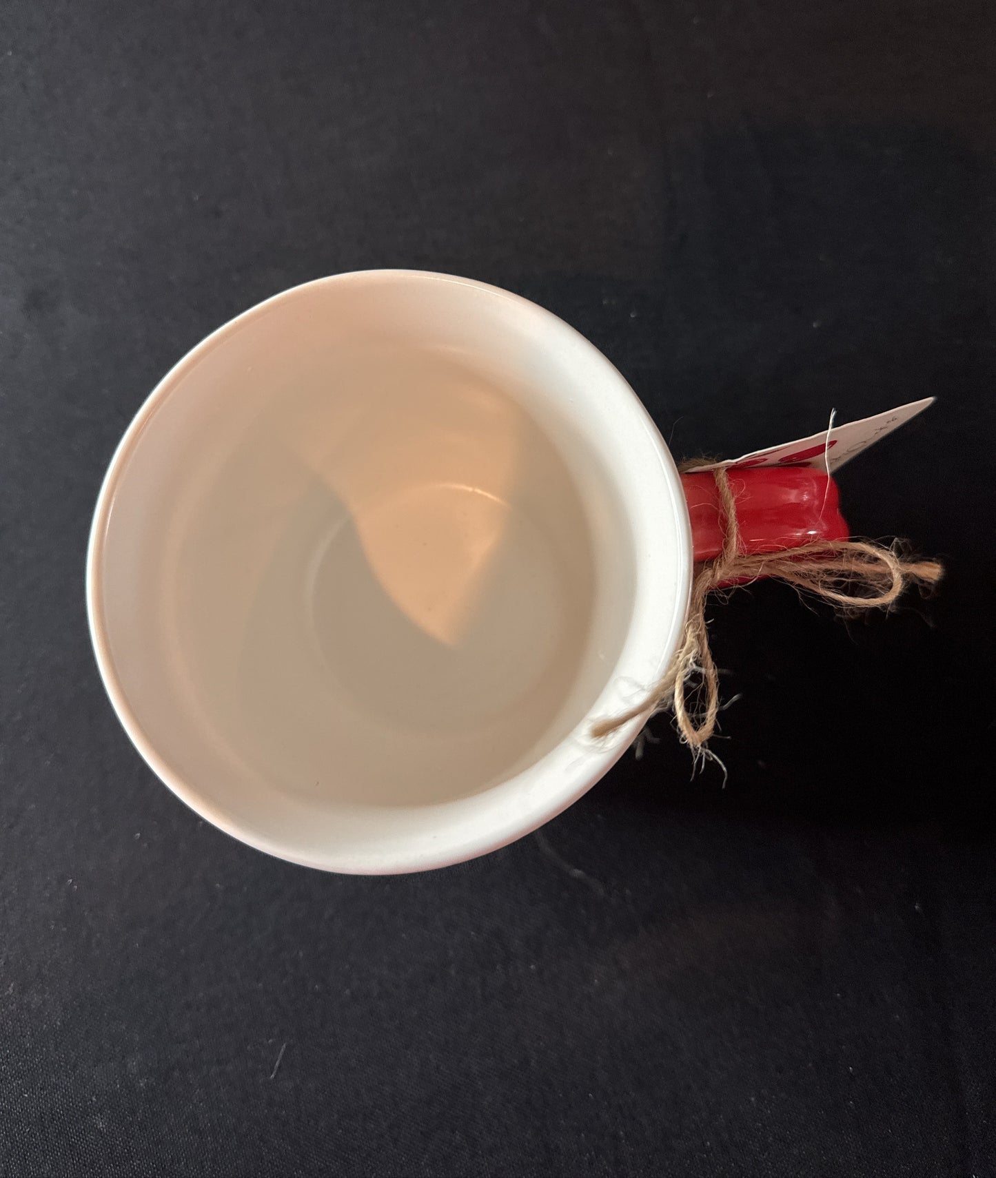 Homestead Living Large Cherry White Coffee Cup Mug 16oz New with Tags 3.75" Tall